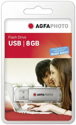 Produktbild von AgfaPhoto 8GB Drive, Grau, USB 2.0, Windows ME/2000/XP/Vista Mac 9.2 + Linux Kernel 2.4 +