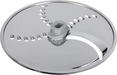 A close-up, isolated shot of a food processor blade.