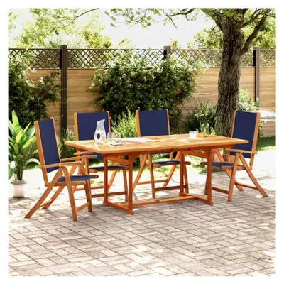 Produktbild von Gartenstühle 4 Stück Klappbar für Garten und Balkon aus Akazienholz und Textilene