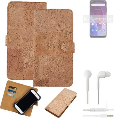 Produktbild von K-S-Trade Hülle kompatibel mit Cubot P60 + in ear Kopfhörer Kork Handyhülle Cover  Schutzhülle TPU Case Bumper in Hellbraun, (1x)