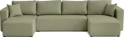 Image de Best Mobilier Topaze - canapé panoramique - 7 places - convertible avec coffre - en tissu , Terracotta