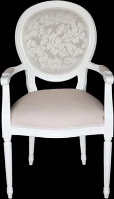 Produktbild von Casa Padrino Barock Esszimmer Stuhl mit Armlehne Creme / Weiß - Designer Stuhl - Luxus Qualität