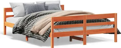Produktbild von vidaXL Massivholzbett ohne Matratze Wachsbraun 120x200 cm Kiefernholz