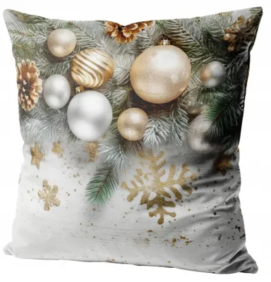 Produktbild von HomeView Dekorative Weihnachts-Kissenhülle aus Velours 40x40 cm