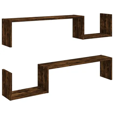 Produktbild von Wandregale 2 Stk. Räuchereiche 100x15x20 cm Holzwerkstoff