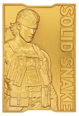 Zdjęcie produktu dla Metal Gear Solid 2 – figurka Snake'a z metalu, pokryta 24-karatowym złotem, edycja limitowana