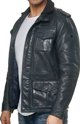 Produktbild von Tazzio Herren Jacke Lederjacke Trenchcoat 19706 Navy XXL