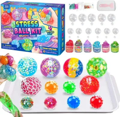 Obrázek produktu pro Sada pro výrobu squishy hraček – Sada na výrobu slizu – Vytvořte si vlastní třpytivou antistresovou kouli s doplňky