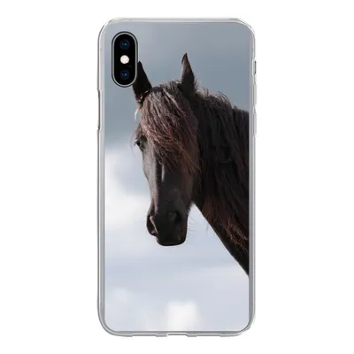 Produktbild von MuchoWow® Handyhülle Schutzhülle Hülle für iPhone Xs Pferde - Himmel - Porträt Silikon Softcase Handy Hülle - Handytasche