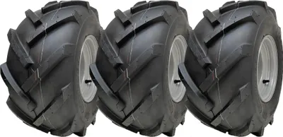 Produktbild von 18x9,50-8 Reifen mit offener Mitte auf Felge, mit Stollen, Rotovator, 4 Bolzen, 4 Zoll Lochkreis (3er-Set)