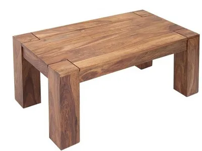 Produktbild von Casa Padrino Designer Massivholz Couchtisch Natur 100 x H. 40 cm -  Massivholz - Salon Wohnzimmer Tisch