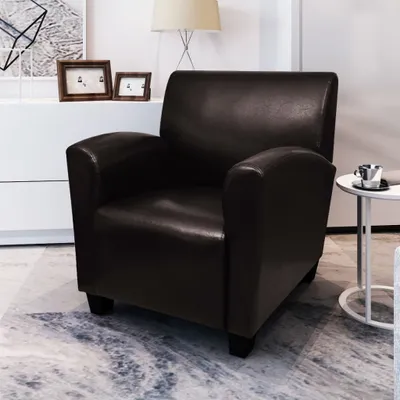 Image de Maison Exclusive - Fauteuil en similicuir marron foncé