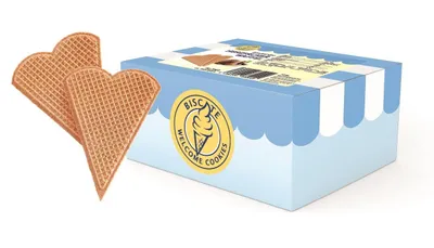Produktbild von Biscate Dekor Herzfächer-Waffeln 200 Stück (720 g)