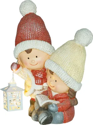 Produktbild von Weihnachtswichtel mit Buch & Laterne, LED, batteriebetrieben, 30 x 23 x 45 cm