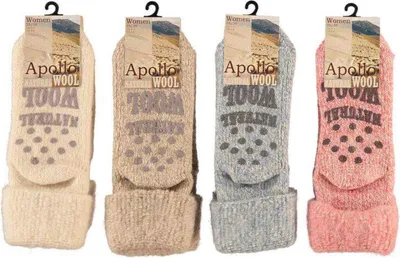 Image de Chaussettes en laine pour femmes Apollo, couleur claire. box30 Angro