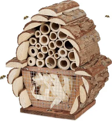 Produktbild von Famanu Insektenhotel für Wildbienen und Nützlinge - Klein, Natur