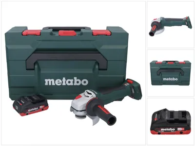 Productafbeelding van Metabo WPB 18 LT BL 11-125 Quick accu-haakse slijper 18 V 125 mm borstelloos + 1x accu 4,0 Ah + metaBOX - zonder oplader
