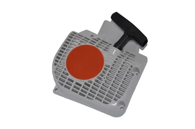 A product shot of a starter pull for a chainsaw.