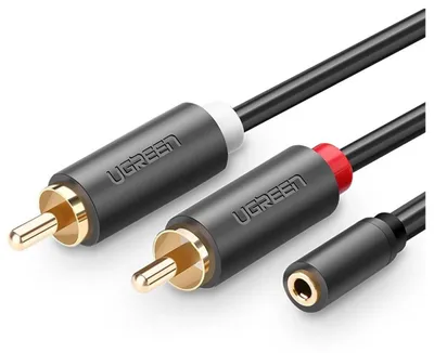 Obrázok produktu pre Ugreen 10588, 2 x RCA, Samec, 3.5mm, Samica, 1 m, Čierna