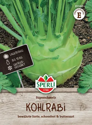 Produktbild von SPERLI Kohlrabisamen Superschmelz Brassica oleracea 55 Pflanzen