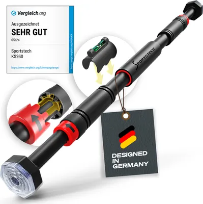 Produktbild von Sportstech Klimmzugstange KS260 | Anti-Rutsch Griffe | Innovativer Gear-Lock