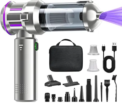 Image de Aspirateur sans fil - Mini Blazer - Nettoyage pour voiture et maison - 4 fonctions en 1 - 25 000 Pa - Noir