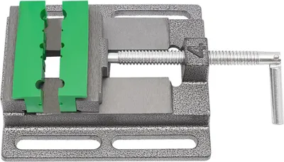 Produktbild von Bohrmaschinen-Schraubstock - Backenbreite 10 cm - Gusseisen & Stahl - Rutschfeste Sägezahn-Backen - Stabile Basis - Korrosionsbeständig