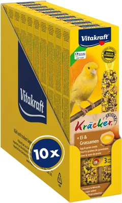 Productafbeelding van Vitakraft Knabbelstengels, traktaties voor kanaries, met ei en zaden, 10 stuks van 54 gram