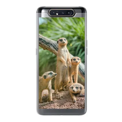 Produktbild von MuchoWow® Handyhülle Schutzhülle Hülle für Samsung Galaxy A80 Erdmännchen - Familie - Tiere Silikon Softcase Handy Hülle - Schutzdeckel