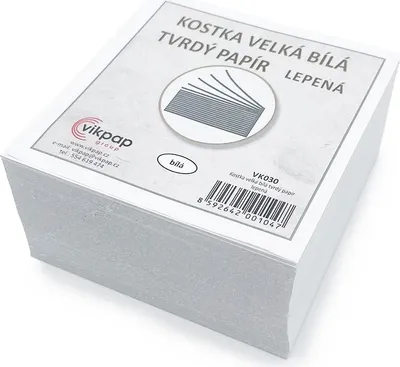 Immagine prodotto di Vikpap VK030 - Cubo grande, bianco, carta dura 9 × 9 × 4,5 cm, 150 fogli