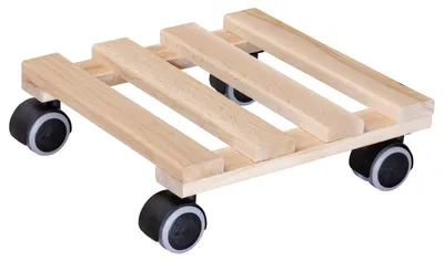 Produktbild von Pflanzenwagen Pflanzentrolley Blumenroller - 25 x 25 x 8 cm - Buche - 100 kg - Für den Innenbereich