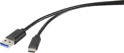 Produktbild von Renkforce USB-Kabel USB 3.2 Gen1 USB-A Stecker, USB-C® Stecker 0.30 m Schwarz RF-4536472