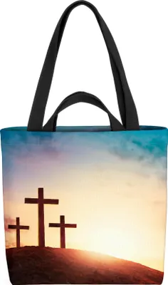 Produktbild von VOID Golgota Kreuze Landschaft Tasche 33x33x14cm,15l Einkaufs-Beutel Shopper Einkaufs-Tasche Bag