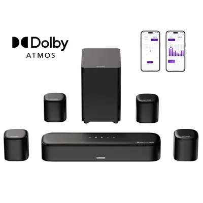 Produktbild von ULTIMEA 7.1ch Dolby Atmos Soundbar mit Subwoofer für TV, Surround Sound System für Heimkino, App Steuerung, 4 Surround Lautsprechern, verstellbarem EQ