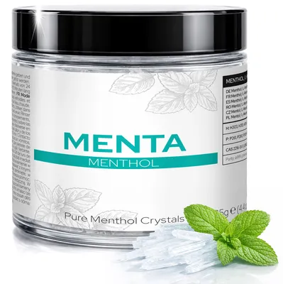 Produktbild von MENTA Mentholkristalle 125g für Sauna und Saunaaufguss, reine Menthol Kristalle, Saunazubehör