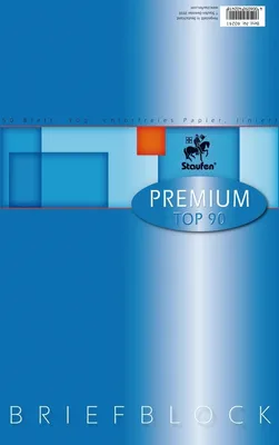 Produktbild von Briefblock Premium A4 50 Blatt liniert 90g/qm weiß Packung mit 10 Stück