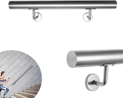 Produktbild von karpal Edelstahl Handlauf, Gelaender Wandhandlauf£¬80 cm, Rostfrei Treppengelaender Fuer Innen & Aussen