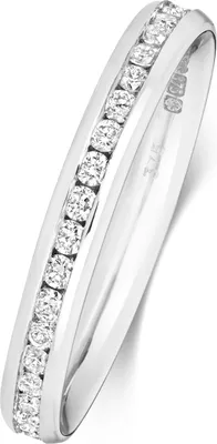 Produktbild von 18 Karat (750) Weißgold Eternity Damen - Diamant Trauring/Ehering/Hochzeitsring Brillant-Schliff 0.44 Karat G - SI1, 49 (15.6); TRS1877018KWRSJ