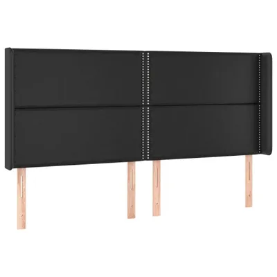 Obrázok produktu pre vidaXL Čelo postele s ušami čierne 183x16x118/128 cm Imitácia kože