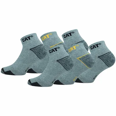 Immagine prodotto di Caterpillar 6 paia di calzini / calzini da lavoro / sneakers da lavoro alte fino alla caviglia Punta rinforzata Tallone Grigio chiaro 43-46