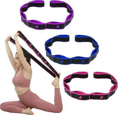 Produktbild von Widerstandsbänder für das Krafttraining, 3 Fitnessbänder mit Griffen für Yoga und Stretching, verstellbare Terrabänder für Ganzkörperübungen
