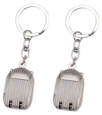 Productafbeelding van Mini-nagelknipper sleutelhanger, 2-delig, roestvrij staal, zilverkleurig