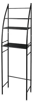 Produktbild von Toilettenregal - 3-stöckiges Über-Toilette-Badregal aus Metall - Freistehender Bad-Organizer - Platzsparende Aufbewahrung - Rostbeständig - Schwarz