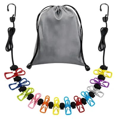 Productafbeelding van Uittrekbare waslijn - Ruimtebesparend campingaccessoire - Geschikt voor reizen en outdooractiviteiten