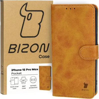 Produktbild von Bizon Case Pocket Flip Case für iPhone 15 Pro Max, Braun
