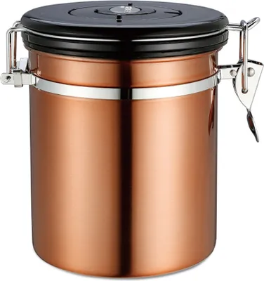 Produktbild von 1.8L luftdichtes Edelstahl-Kaffee-Vorratsglas / Beh?lter / Topf / Wanne, Kaffeebeh?lter luftdicht, Gold