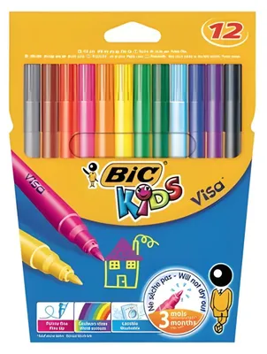 Produktbild von BIC Kids - Malstifte Kids Visa fein sortiertes Federmäppchen mit 12 Stück