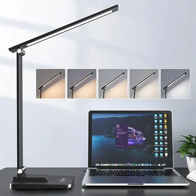 Zdjęcie produktu dla Lampa Biurkowa Led 15 Trybów Oświetlenie Biurkowe 500 Lumenów Regulowana