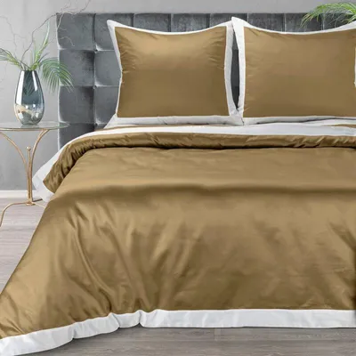 Obrázek produktu pro Eurofirany ložní prádlo sada Ložní prádlo LAURA zlatá bílá 160x200 cm 3 TLG SET: s 2 povlaky na polštáře 70x80 cm