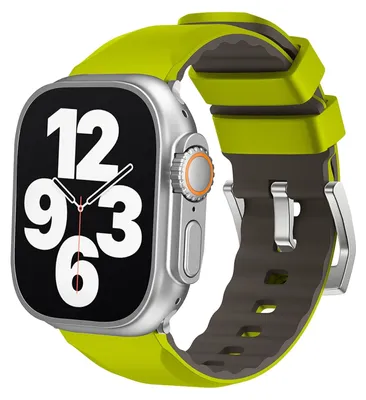 Image de Bracelet de sport en silicone bicolore pour Apple Watch SE 2023 40 mm - Bracelet de remplacement vert clair